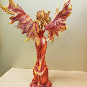 Fire Fairy on Candle Look Pedestal  (approx. 24.5x12.5x36cm)