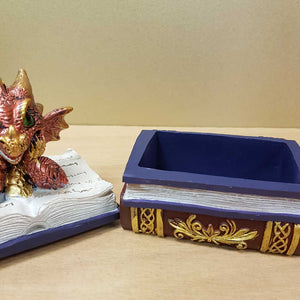 Red Dragon Book Trinket Box 
