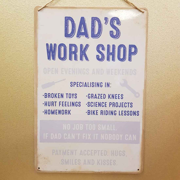 Dads Workshop Metal Sign (aprox. 30x20cm)
