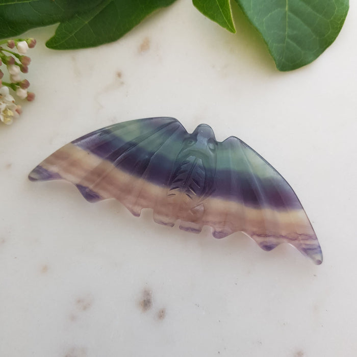 Rainbow Fluorite Bat (assorted. approx. 9x3.5x.8cm)