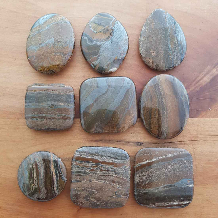 Tiger Iron Flat Stone (assorted shapes. approx. 3-4x2.5-4cm)