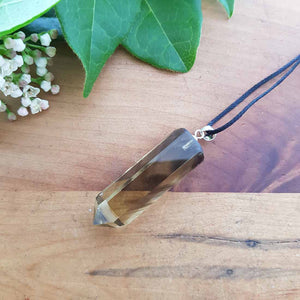 Natural Smokey Citrine with Phantom Point Pendant