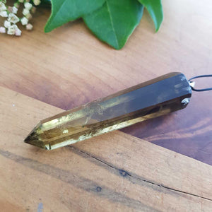 Natural Smokey Citrine with Phantom Point Pendant