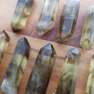 Natural Smokey Citrine Lemurian Point some with Heat Phantoms