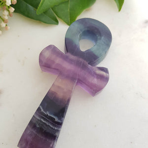 Rainbow Fluorite Ankh