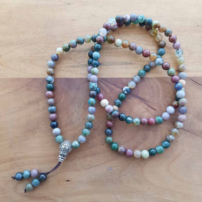 Indian Agate Mala/Prayer Beads (assorted. more than 108 beads)