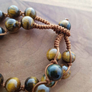 Gold Tiger's Eye Two Strand Bracelet