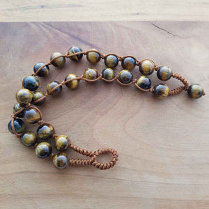 Gold Tiger's Eye Two Strand Bracelet