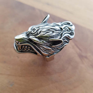 Wolf's Head Ring