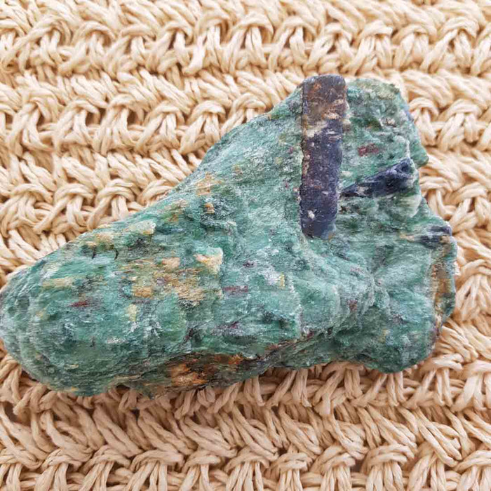 Fuschite with Kyanite Rough Rock (approx. 12x8x2.5cm)
