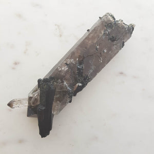 Smokey Quartz Natural Point with Aegirine