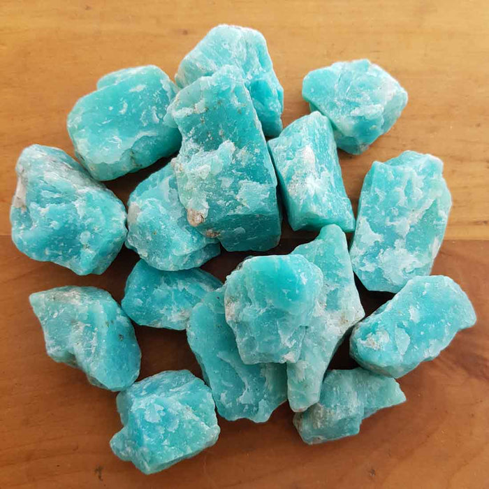 Amazonite Rough Rock (very blue. assorted. approx 3x4cm)