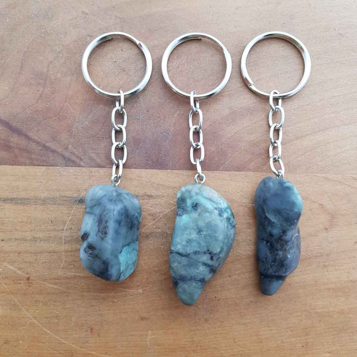 Emerald Tumbled Keyring (assorted)