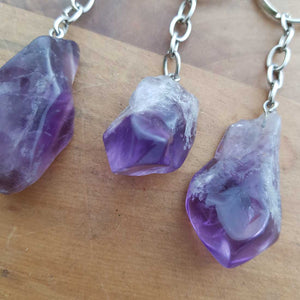 Amethyst Polished Point Keyring