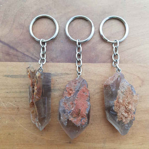 Smokey Quartz Natural Point Keyring