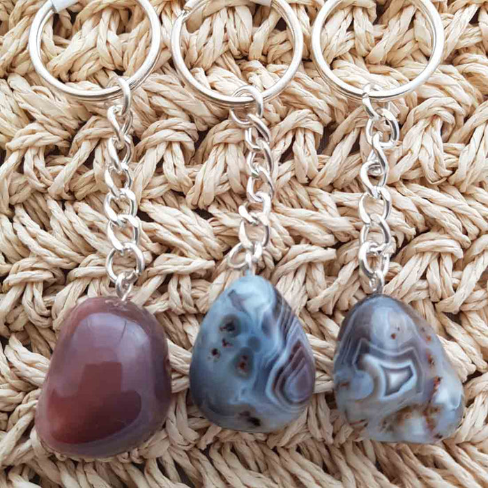 Botswana Agate Tumble Keyring (assorted)