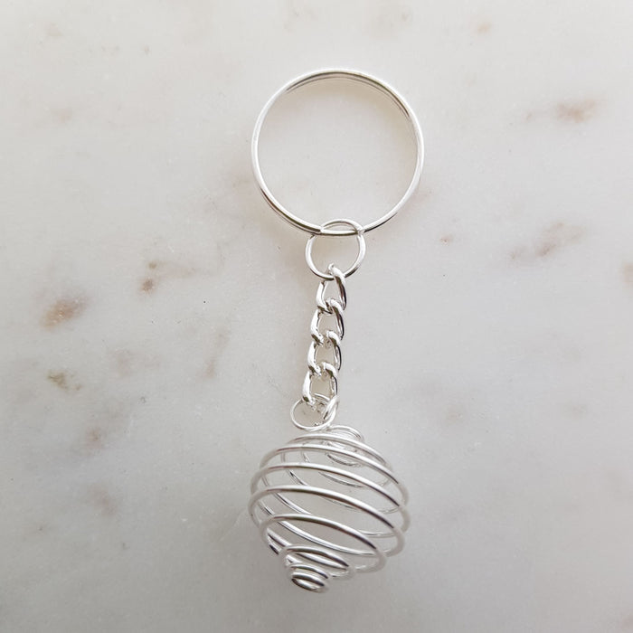 Spiral Cage Keyring (for holding a small tumble)