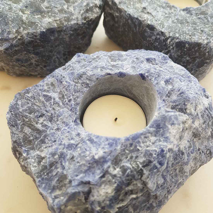 Sodalite Candle Holder  (assorted. approx. 11.9-12.6x10.9-13.4cm)