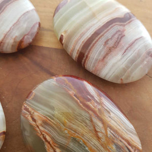 Banded Calcite aka Marble Onyx Palm Stone