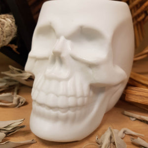 White Matt Skull Oil Burner