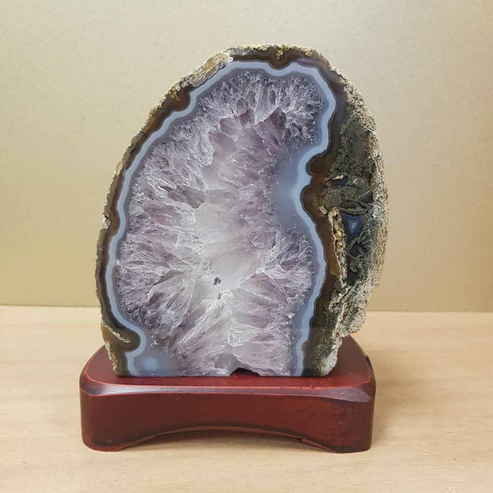 Amethyst & Agate Lamp (approx. 16x13x11cm)