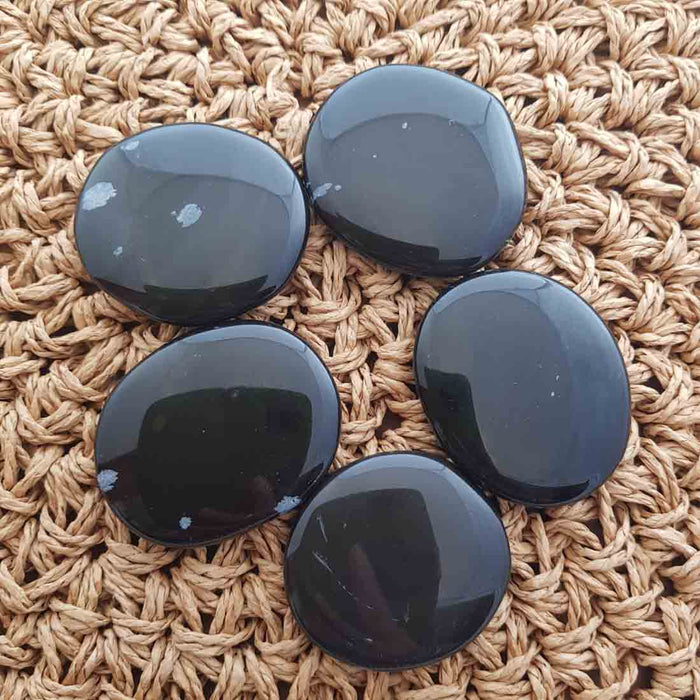 Snowflake Obsidian Flat Stone (assorted. approx. 3-4x3cm)