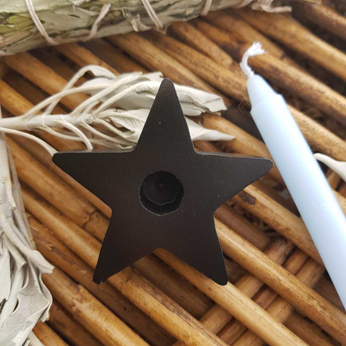 Star Spell Candle Holder (approx. 6x1.5cm)