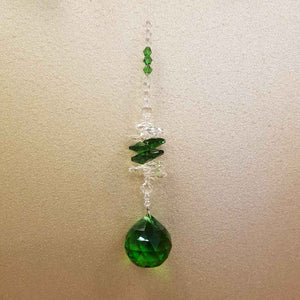 Green Hanging Faceted Prism