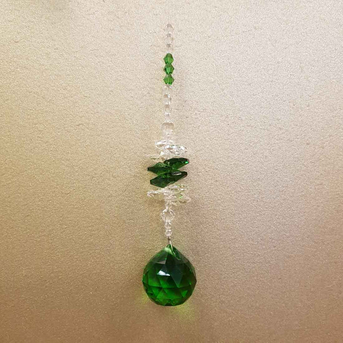 Green Hanging Faceted Prism  (30mm)