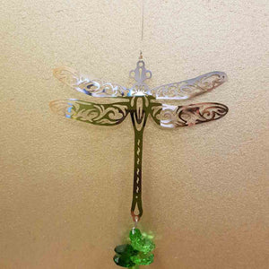 Dragonfly Metal & Crystal Hanging Prism