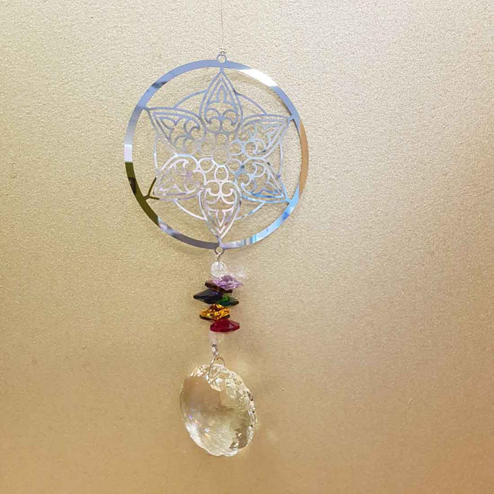 Mandala Metal & Hanging Prism (approx. 40x10cm)