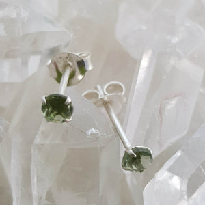 Moldavite Stud Earrings