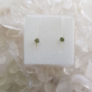 Moldavite Stud Earrings