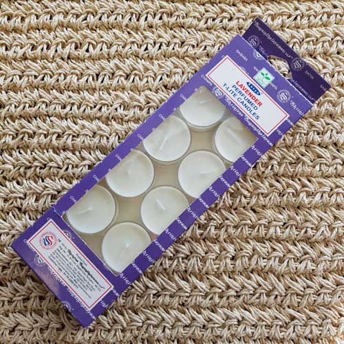 Lavender Perfumed T-Lite Candles (Satya pack of 12)