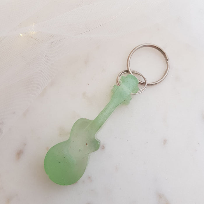 Guitar Resin Keyring Handcrafted in NZ (assorted colours. approx. 9x3x1.5cm)