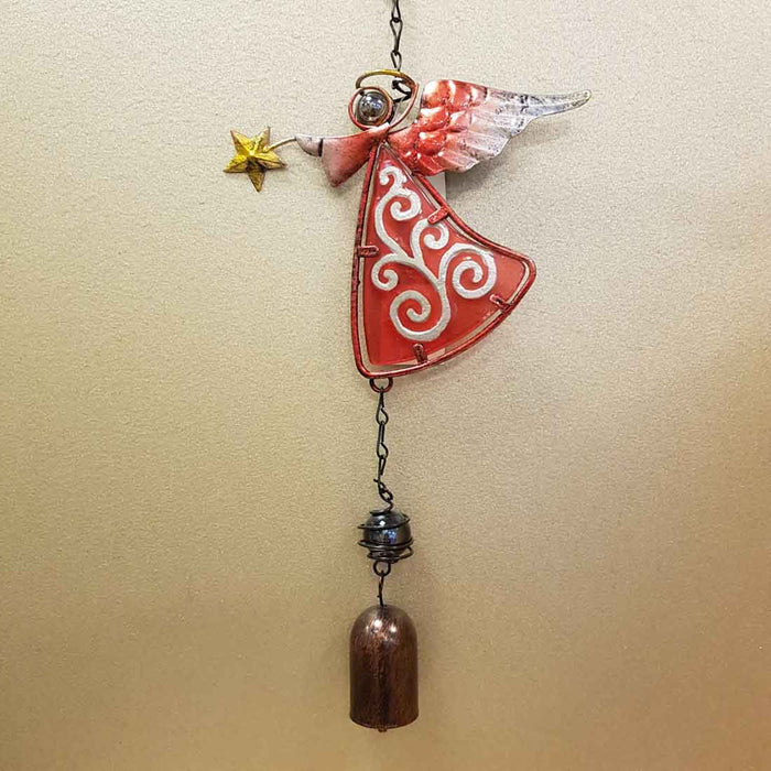 Red Angel Bell Wind Chime (approx. 40x16.5x3cm)