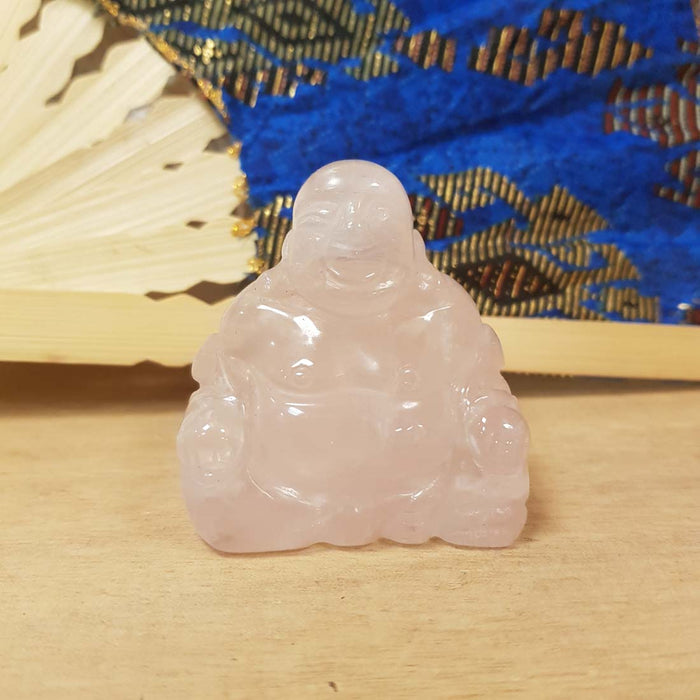 Rose Quartz Happy Buddha (assorted. approx. 5x5x3cm)