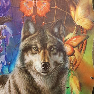 Wolf & Butterfly Dreamcatcher Wall Art