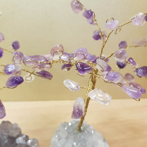 Amethyst Tree on Amethyst Cluster 