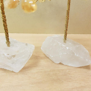 Citrine (heat treated) Tree on Clear Quartz Base