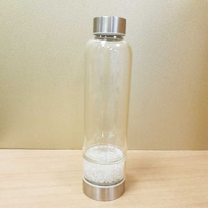 Clear Quartz Crystal Chip Energy Water Bottle