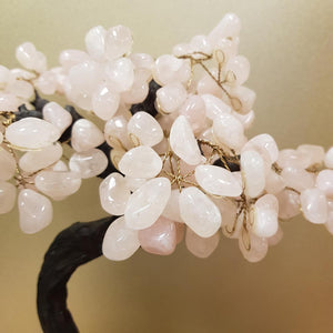 Rose Quartz Tree on Amethyst Cluster