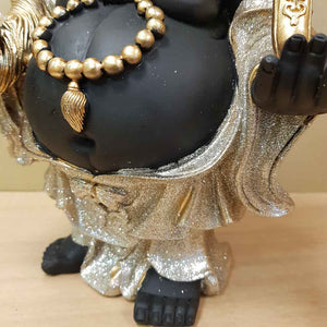 Happy Lucky Buddha with Sparkly Gold