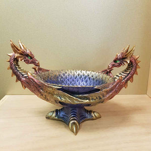 Double Dragon's Head Bowl with Claw Feet