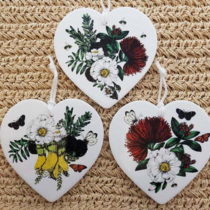 Native Flora & Fauna Ceramic Heart for the Wall