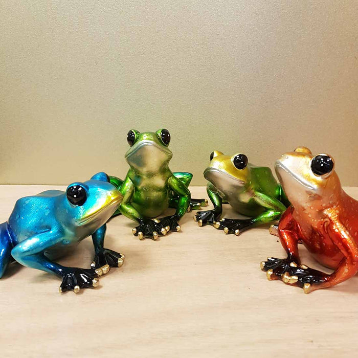 Shiny Marble Sitting Frog assorted (approx. 13x9x9cm)