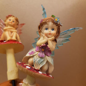 Fairy on Mushroom Garden Stick assorted