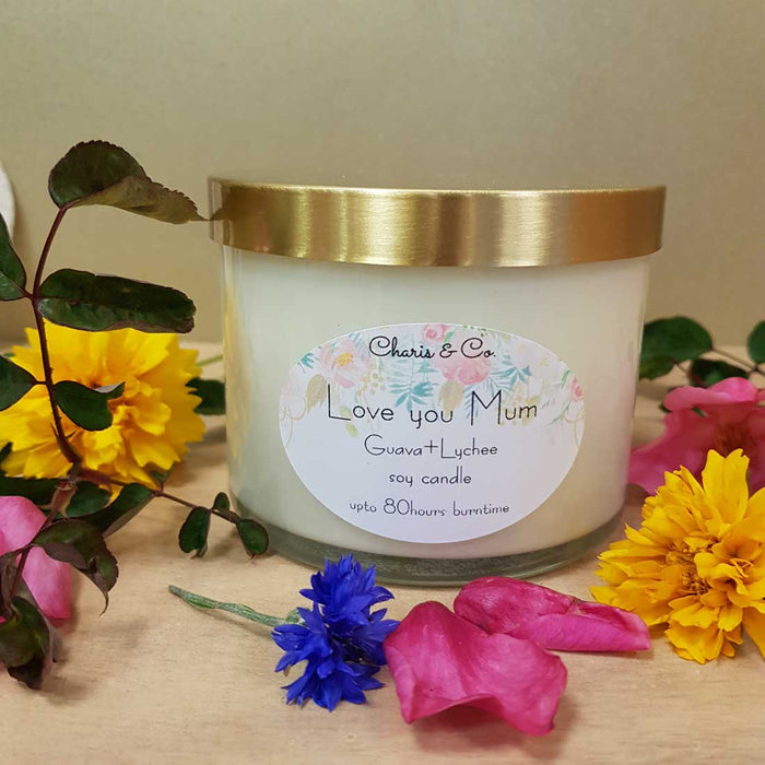Love You Mum Guava & Lychee Soy Candle (NZ handcrafted & sustainable)