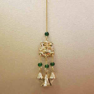 Ganesh Hanging Bells with Green Beads