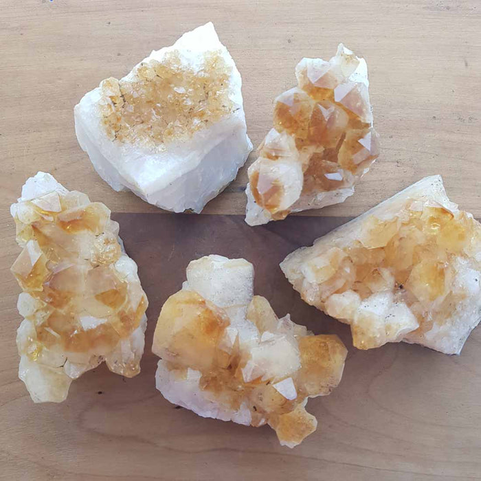 Citrine Cluster (heat treated. assorted. approx. 4.6-11.4x2.9-7.9x1.3-4.9cm)